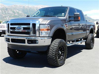 Crew cab lariat 4x4 powerstroke diesel custom lift wheels tires leather auto