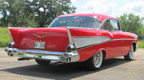 1957 Chevrolet Bel Air 2-Door Hardtop Frame-off Restoration Matador Red Beauty!, image 2