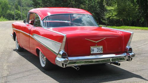 1957 Chevrolet Bel Air 2-Door Hardtop Frame-off Restoration Matador Red Beauty!, image 3