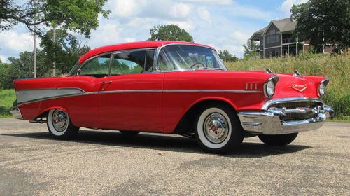 1957 Chevrolet Bel Air 2-Door Hardtop Frame-off Restoration Matador Red Beauty!, image 7