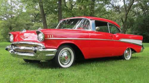 1957 Chevrolet Bel Air 2-Door Hardtop Frame-off Restoration Matador Red Beauty!, image 19