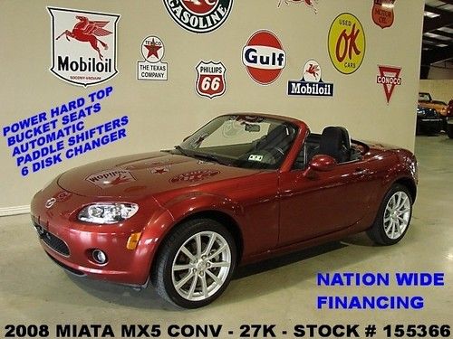 08 mx-5 miata touring conv,pwr hard top,cloth,6 disk cd,17in whls,27k,we finance