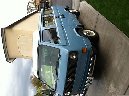 1982 vw bus westfalia camper!  pop top! a true all original survivor! lago blue