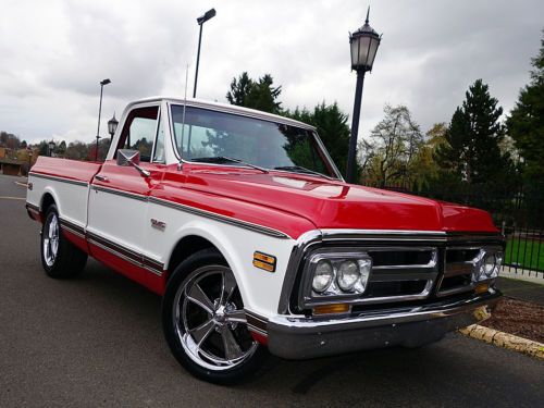 1971 gmc sierra 1500 pickup red/white 402 v8 th400 auto ps 4wpdb a/c tilt/tach