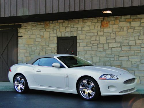 Stunning xk, factory chrome, beautiful white over tan, low miles convertible