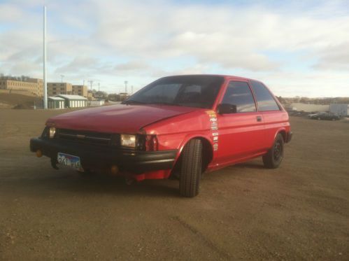 Toyota tercel red 1.5l 4 cylinder vinyl seats hatchback liftback rare glasspack