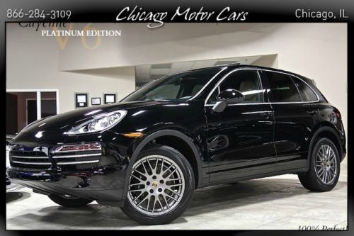2014 porsche cayenne platinum edition v6 black/tan 20rs spyder wheels parkassist