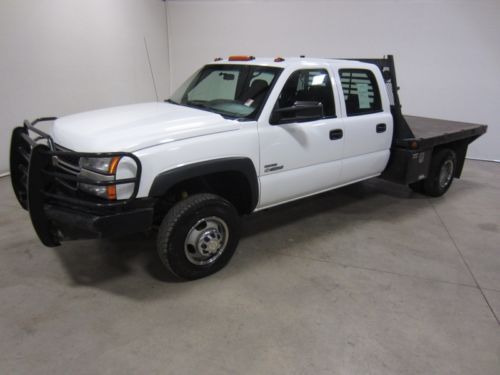 07 chevy silverado 3500 6.6l v8 duramax diesel crew cab  flatbed 1 owner 80+pics