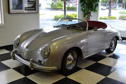 1955 vintage speedster 356 replica silver convertible 2 door