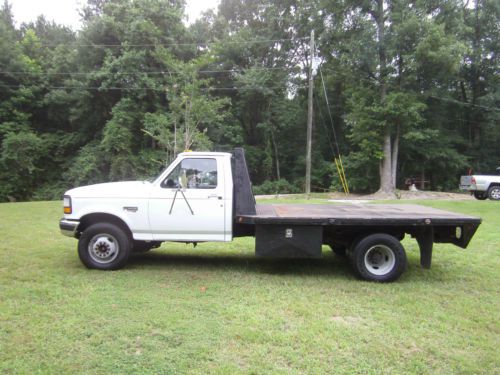 1997 ford f450 reg cab flat bed 7.3 diesel automatic runs good