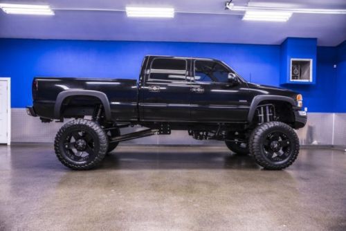 Lifted 6.6l duramax diesel one 1 owner low miles 10k crew cab king shocks dvd