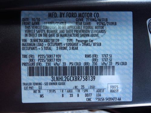 2011 Lincoln MKZ, US $20,626.00, image 15