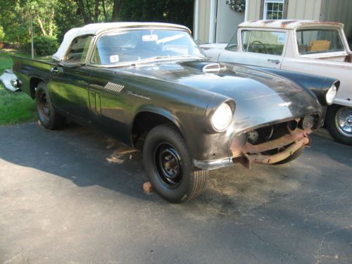 1957 ford thunderbird black convertable - off the road since 1969