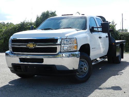 2011 chevrolet silverado 3500 4x4 6.6l duramax diesel crew cab flat bed dually