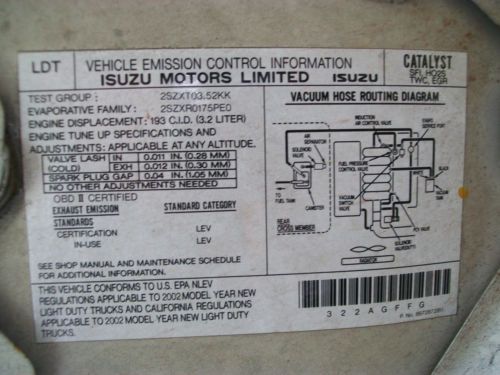 2002 Isuzu Rodeo Sport S V6 Sport Utility 2-Door 3.2L "NO RESERVE" "NO RESERVE", image 18