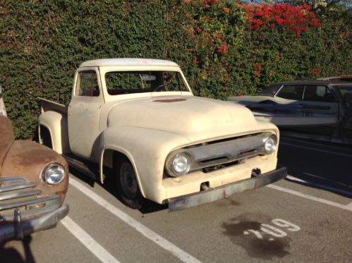 1956 f 100 truck   (modified ford 1954 truck)  restoration project  barn find