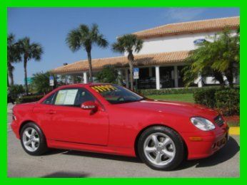 01 red slk-320 3.2l v6 convertible *two tone black &amp; tan leather seats *low mi