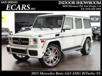 2013 mercedes benz g63 biturbo white porcelain designo custom 24" wheels no wait