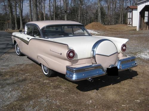 1957 ford fairlane 500, two door hardtop, continental kit, fender skirts