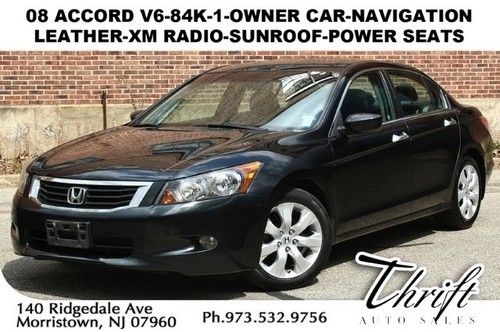 08 accord v6-84k-1-owner car-navigation-leather-xm radio-sunroof-power seats