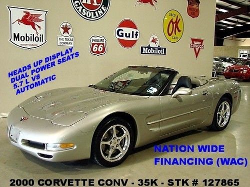2000 corvette conv,automatic,hud,leather,bose,polish wheels,35k,we finance!!
