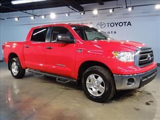 2010 toyota tundra radiant red crew max 4x4 trd navigation tow pkg certified