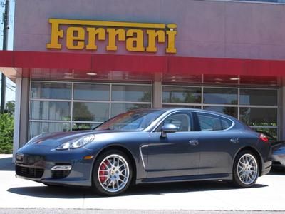 2010 porsche panamera turbo/ high option car/ nautical blue over cream leather