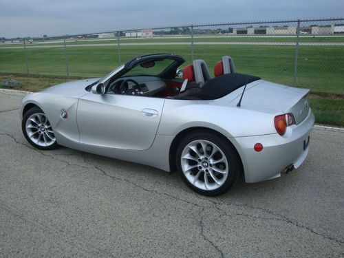 2004 bmw z4 3.0i convertible 2-door 3.0l smg manual loaded, red leather, xenon