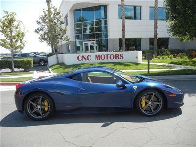 2010 ferrari 458 italia coupe tdf blu tour de france blue / huge msrp / loaded