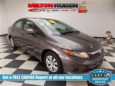 Lx sedan 2012 honda civic sdn lx automatic sedan low miles 4 dr automatic gasoli