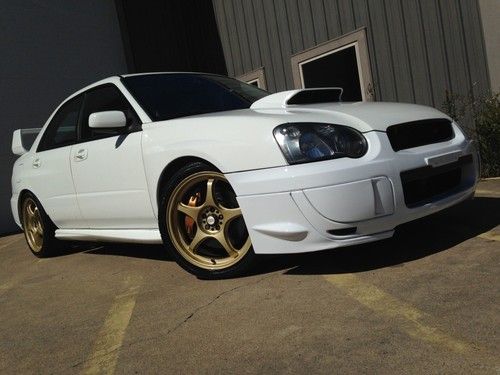 2004 subaru wrx sti - aspen white - head turner runs perfect nicely modified!!!!