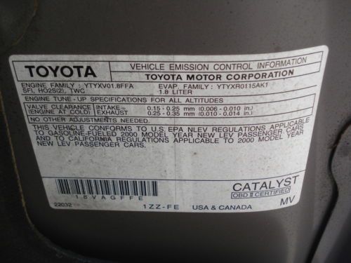 2000 TOYOTA COROLLA LE 1.8L 4-CYL AUTO SIDE AIRBAGS RUNS GREAT NICE!, US $2,990.00, image 16