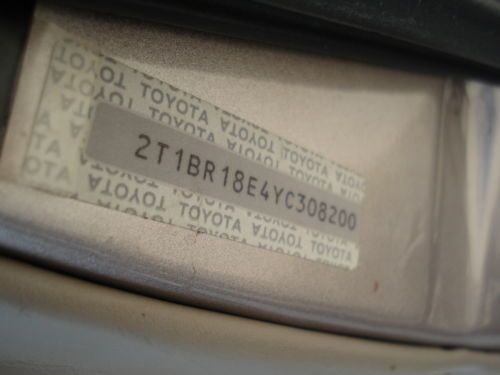 2000 TOYOTA COROLLA LE 1.8L 4-CYL AUTO SIDE AIRBAGS RUNS GREAT NICE!, US $2,990.00, image 28