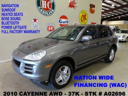 2010 cayenne awd,tiptronic,sunroof,nav,htd lth,bose,18in whls,37k,we finance!!