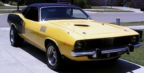 1973 plymouth barracuda.  mopar crate 360 magnum, rally wheels