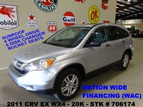 2011 crv ex 4wd,automatic,sunroof,cloth,6 disk cd,17in wheels,20k,we finance!!