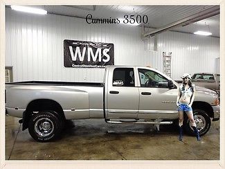 04 silver slt 3500 laramie quad cab dually cummins diesel 4x4 auto clean leather