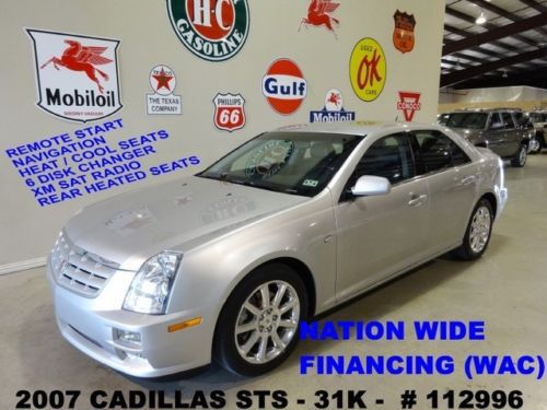 2007 sts sedan rwd,v6,nav,htd/cool lth,6 disk cd,18in wheels,31k,we finance!!