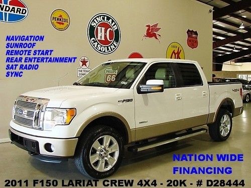 2011 f150 lariat 4x4,eco,sunroof,nav,rear dvd,htd/cool lth,20's,20k,we finance!!