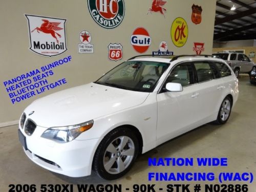 2006 530xi sports wagon awd,auto,pano roof,htd lth,b/t,17in whls,90k,we finance!