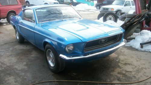 1968 68 mustang fastback s code blue v8 automatic fold down seat new paint