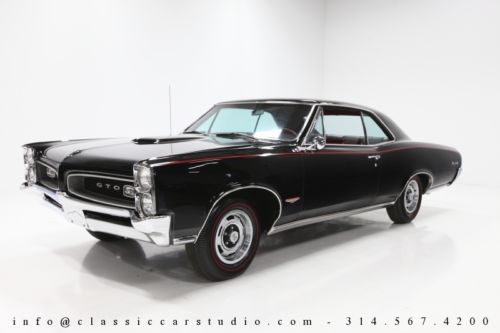 1966 pontiac gto - true black over red 4-speed gto w/ phs docs!