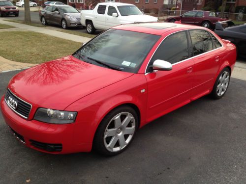 2005 red audi s4 4.2l quattro - auto-tiptronic, tinted. heated recaro seats