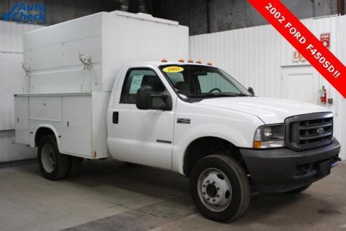 Used 02 ford f450sd regular cab 4x4 enclosed utility 7.3l diesel 5 speed manual