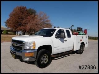 '08 4wd chevy v8 3500hd 8' service body utility bed crane truck 4x4 we finance