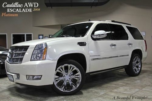 2008 cadillac escalade platinum awd navigation 22 wheels rear entertainment wow