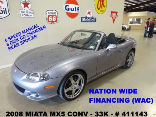 05 mx-5 miata conv,6 speed trans,turbo,bose,6 disk cd,17in whls,33k,we finance!!