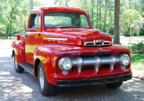 1951 ford f1 original v8 flathead &amp; vermillion red, 0 miles since frame-off - nr