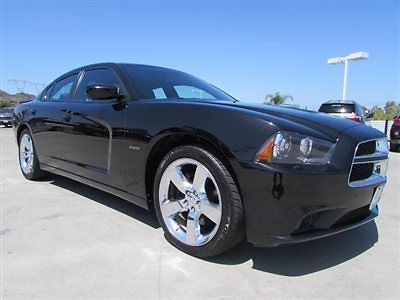 12 dodge charger r/t sedan black on black navigation back up camera leather