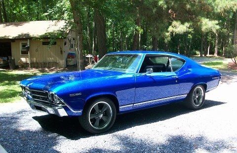 1969 chevelle malibu completely restored/350ci chrome package crate motor/blue!!